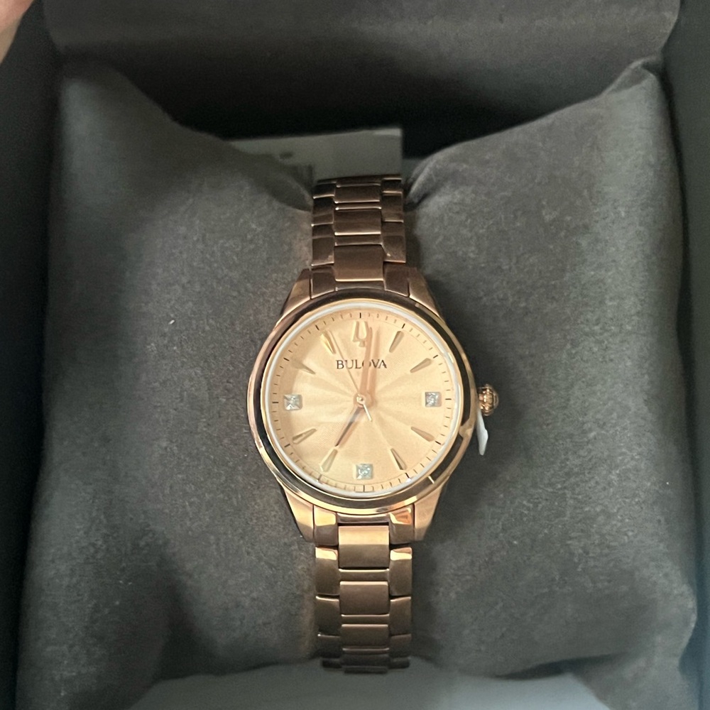 Bulova Rose Gold Watch NEW W/BOX
